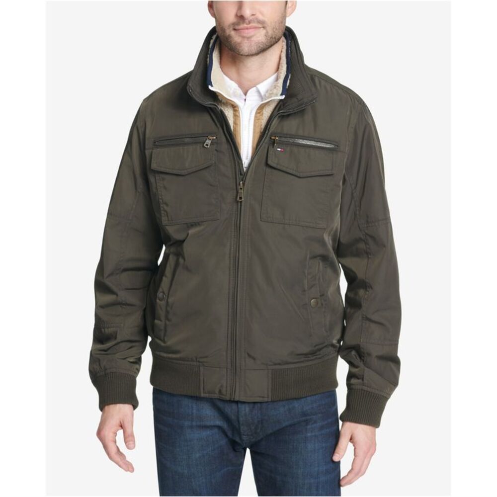 Tommy Hilfiger Mens Four-Pocket Bomber Jacket, NWT